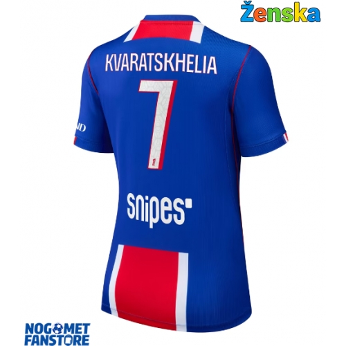 Paris Saint-Germain Khvicha Kvaratskhelia #7 Domaci Dres za Ženska 2026-27 Kratak Rukav